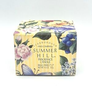 Vintage Scarborough Co Crabtree Evelyn Summer Hill Fragrance Candle 2”x3” 4.5 Oz
